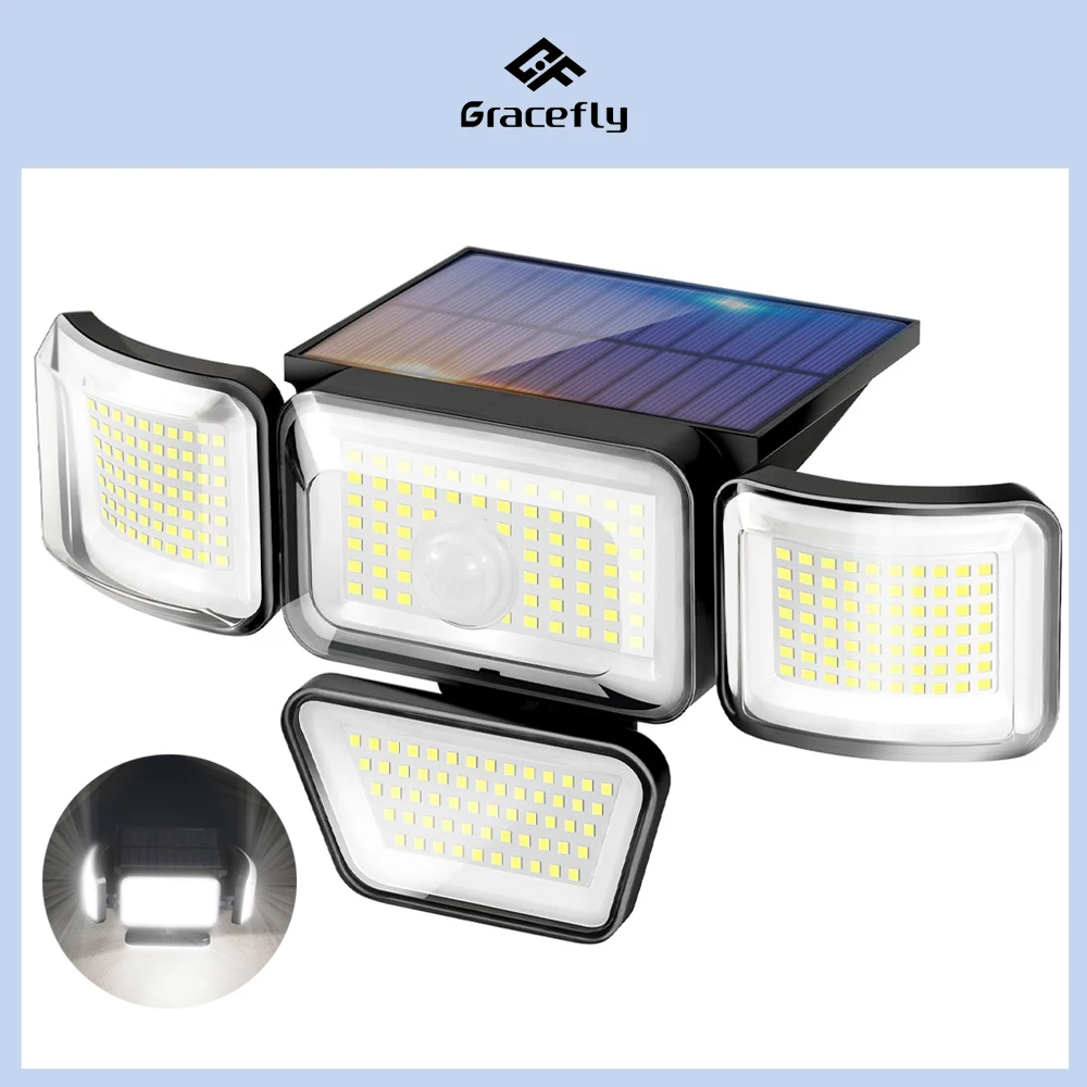 Outdoor Solar Light Fixture with Motion Sensor Solar Powered Lamp Sunlight for Garden Exterior Wall Security Lighting Waterproof
