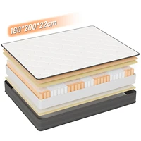 Матрас с карманным пружинным сердечником 180×200×22 см — 7-зонный матрас с комфортной пеной и устойчивой опорой H4