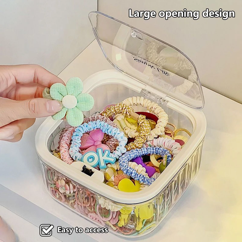 Hair Accessories Organizer Acrylic Storage Box Clear Hair Tie Organizer For Headband Laundry Pods Container Desktop Storage Box 6