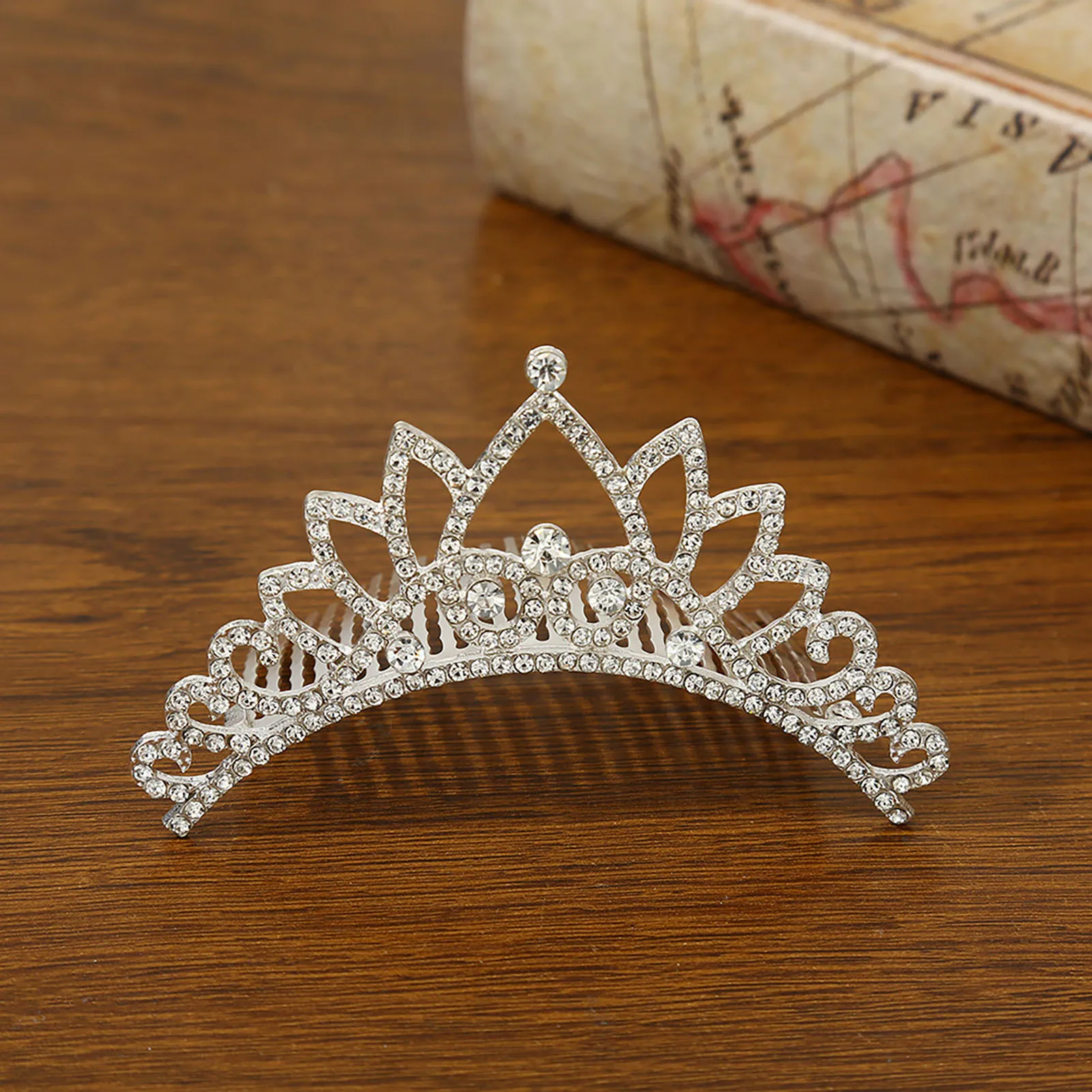 Kristall-Tiara Für Den 50. Geburtstag – Silberfarben Mit Strass & Kamm