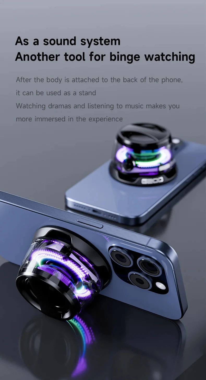 Altavoz Bluetooth portátil G200 con iluminación RGB, altavoz magnético BT5.3, Mini caja de sonido, soporte para teléfono con reproducción de 7 horas