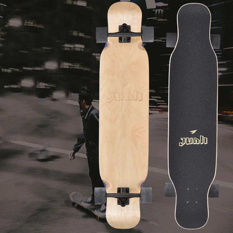 

Jusenda Longboard Maple Skateboard 42inch Double Rocker With Skate Board Sandpaper Trucks Bearings Boys Girls Beginners Dancing