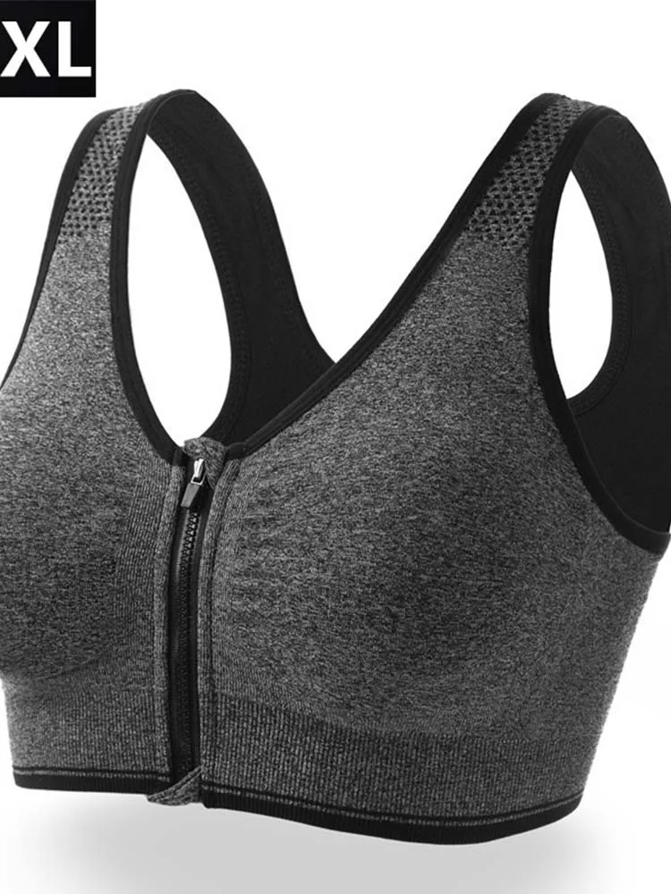 Front Zipper Sports Women's Bra Underwear Running Fitness Seamless  Brassiere Shockproof Breathable without Underwire Bralette - AliExpress