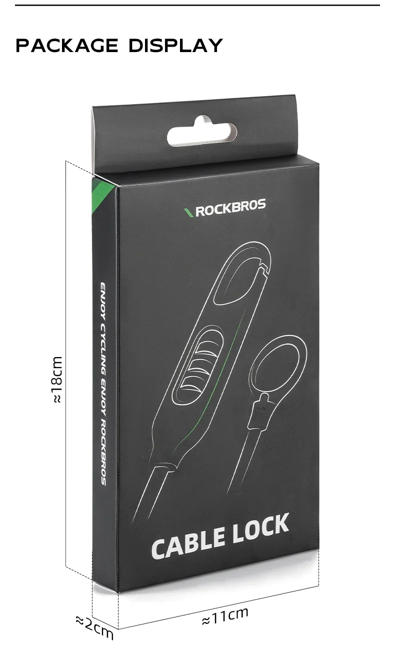 ROCKBROS Fahrradschloss, 1,5 m, extra lange Schlosslänge, Diebstahlsicherung, Fahrradschlösser, Sicherheits-Fahrradschloss für Motorrad, Schlosszubehör – Detail 10