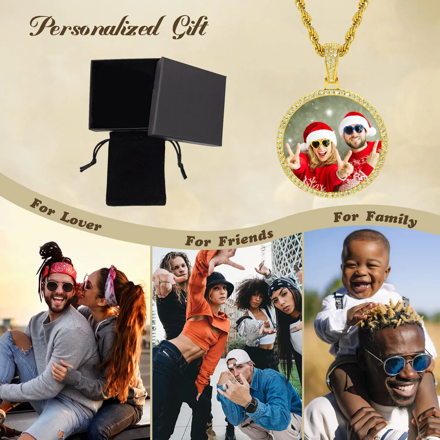 Custom Photo Pendant Large Round DIY Medallion Picture