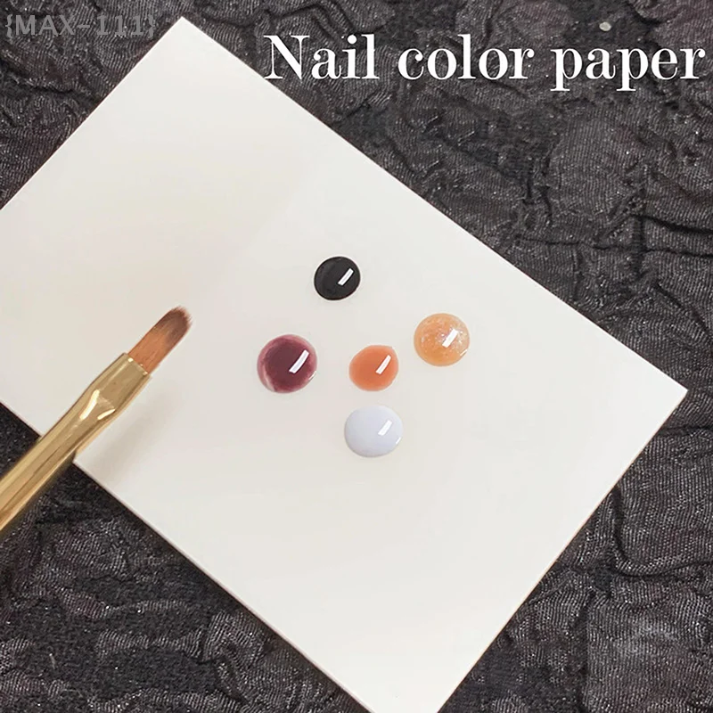 【F2-MAX111】50개 7.5x5cm 일회용 네일 토닝 팔레트 - 네일 폴리쉬 컬러 믹싱용 찢을 수 있는 접착제 종이 트레이 방수 디스펜서