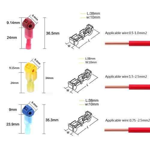 10/20/40/50Pcs T-type Wire Connector Quick Electrical Terminal Crimp Non Destructive Without Breaking Line AWG 22-18 - Image 3