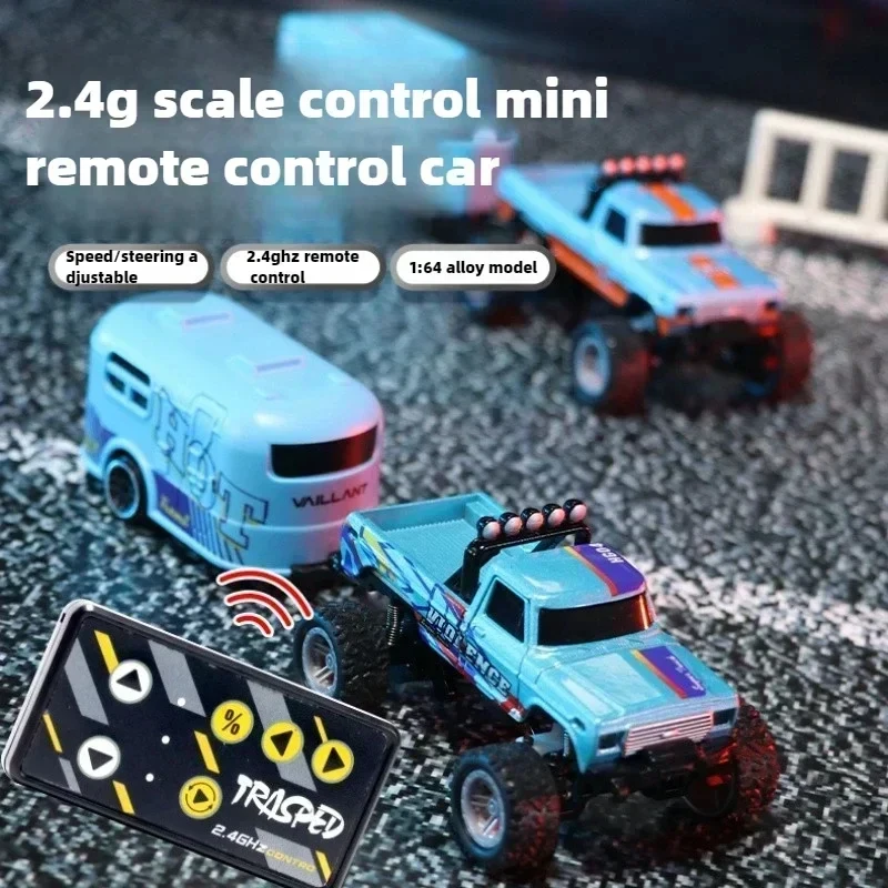 Mini RC Monster Truck 1:64 Alloy Off-Road Car Professional Light Shock Absorption 2.4G Radio Remote Control Toy Gift For Kids 2
