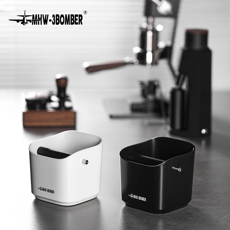 Coffee Knock Box Espresso Dump Bin Per Fondi Di Caffè Con Knock Bar Rimovibile E Base Antiscivolo Regalo Nero Rotondo
