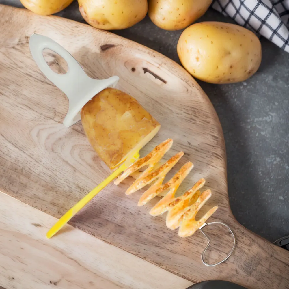 Description Picture 6 of itemSpiral Potato Cutter with 4 Stainless Steel Sticks Tornado Potato Slicer Manual Twisted Potato Slicer Kitchen Gadgets