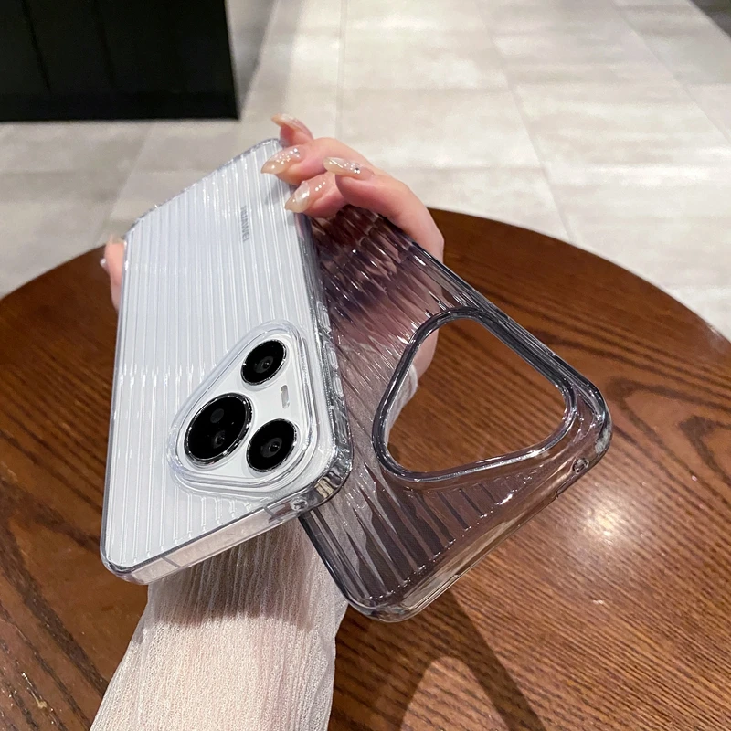 Ultra-Thin Transparent Corrugated Silicone Phone Case - Soft Clear Back Cover