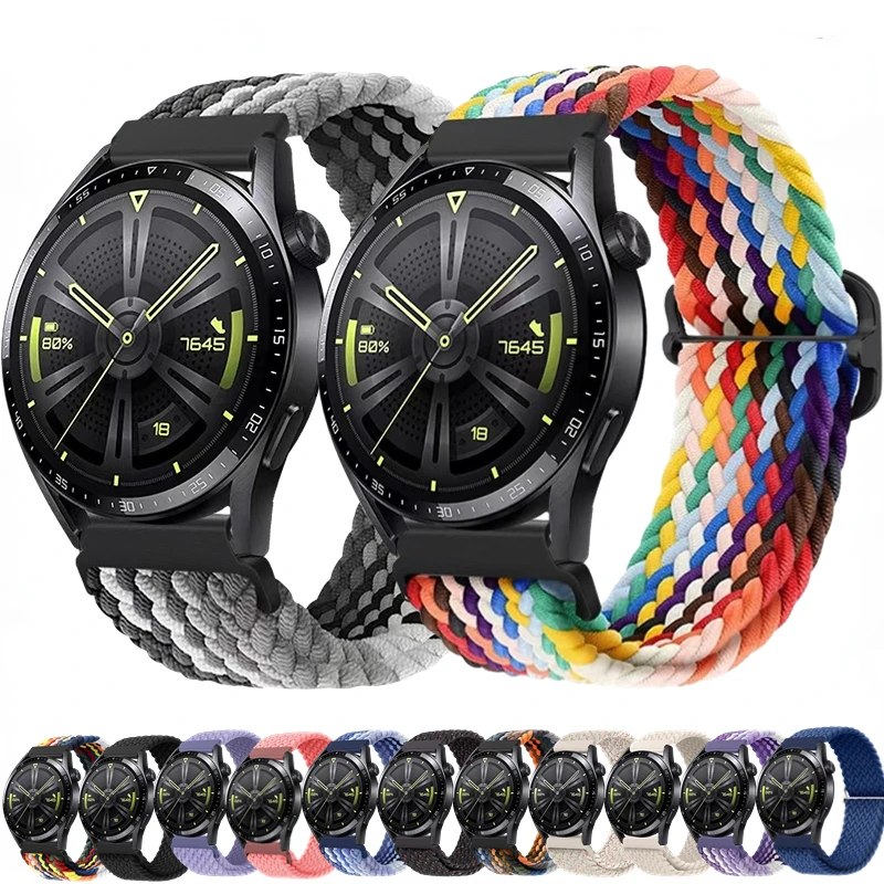 Cinturino Intrecciato Solo Loop Per Huawei Watch Gt-2-3-Pro/Samsung Galaxy Watch 3/4/5/Gear S3 Cinturino In Nylon Per Amazfit Gtr