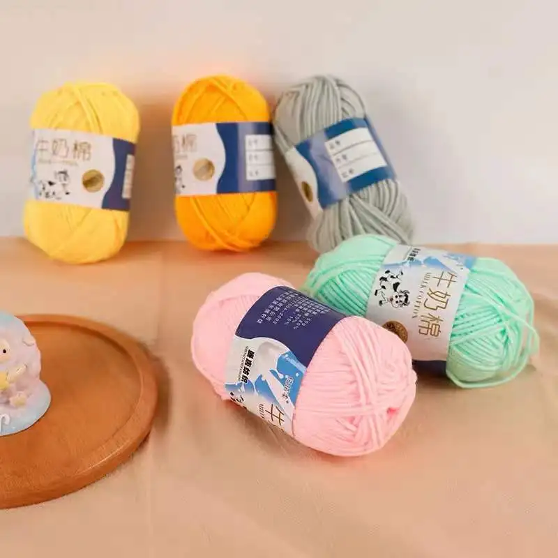 Milk Cotton Yarn Knitting 50g  Milk Cotton Yarn Crochet Yarns - 50g/set Milk  Cotton - Aliexpress