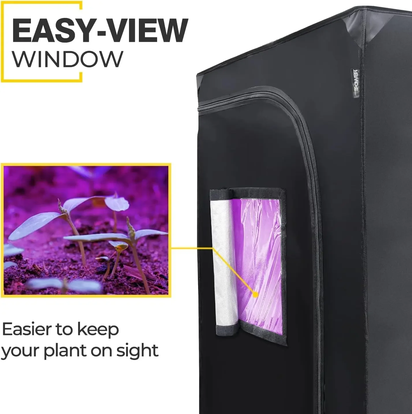 Grow Tent, 31"x32"x63", Indoor Hydroponic Water-Resistant System, Easy Setup, w/Removable Floor Tray & Observation Window