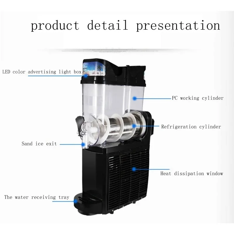 Commercial Single Cylinder Snow Mud Machine Self Service Fruit Juice Sand Ice Machine