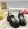Mary Janes Shoes for Women's Pumps Medium Heel Platform Heels Kawaii Lolita Fashion Round Toe Girls School Gothic  4