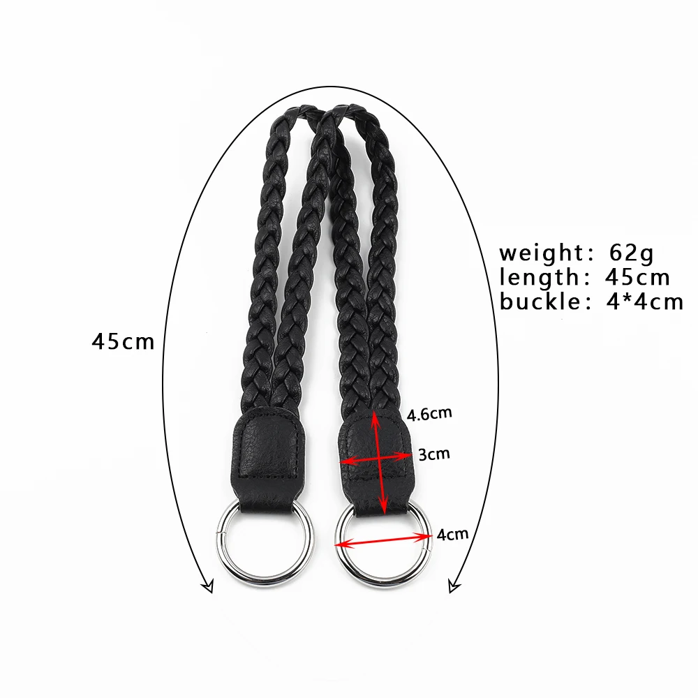One Pair PU Leather Belt Bag Strap Round Ear DIY Short Purse Strap Solid  Color Replacement Handles Accessories Wholesale 32cm - AliExpress