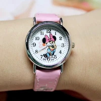 Disney Minnie student Cute Cartoon Girls Kids Quartz Watches 4-14 years old Children's Watch Lovely Fashion Girl Wristwatches 1