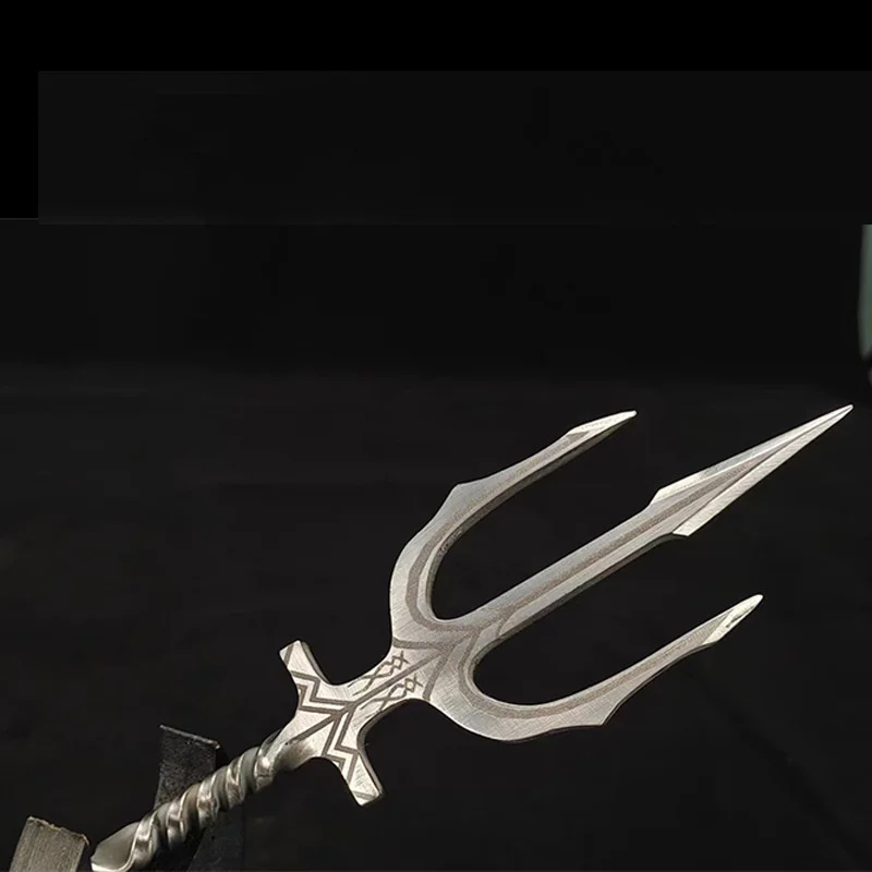 Mini Poseidon Trident Tea Knife Cold Weapon Desktop Decorative Decoration Chinese Tea Needle High-grade Ceremony Tools