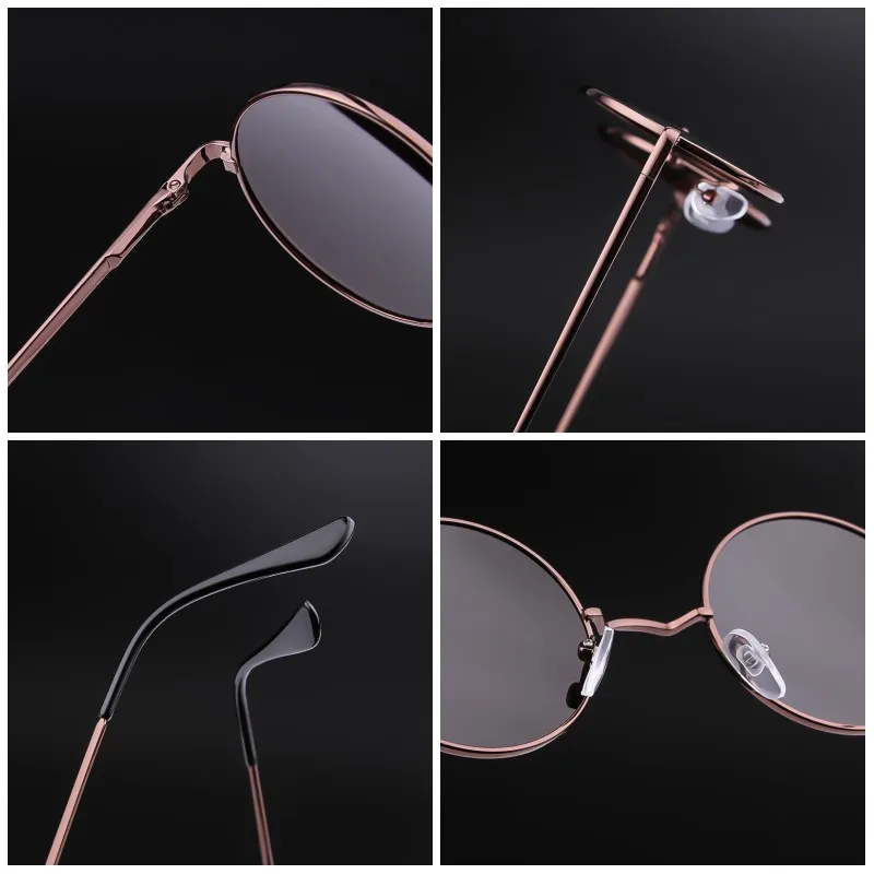 Trendy Round Polarized Sunglasses High Quality Brand Design Vintage Party Men Circle Small Frame Women Yellow Shades Sun Glasses 6