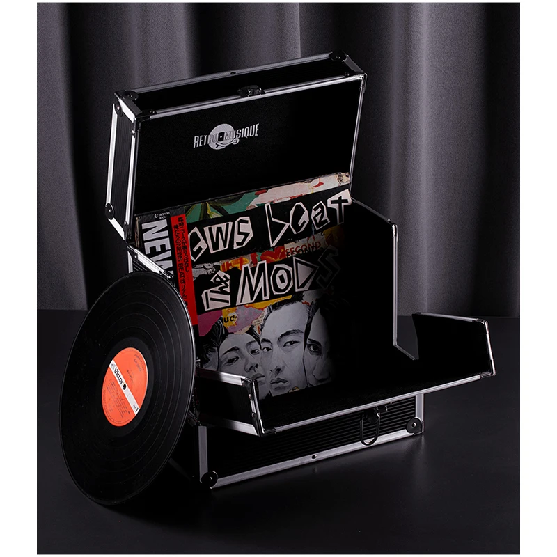 Vinyl storage box Record storage box Collection box CD album box Video disc moisture-proof storage box Technician makeup case 4