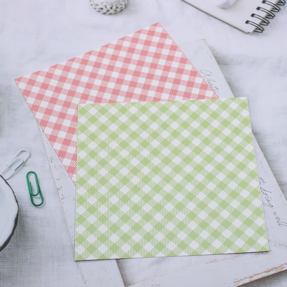 KSCRAFT Gingham Pattern Papercraft & Scrapbooking Kit