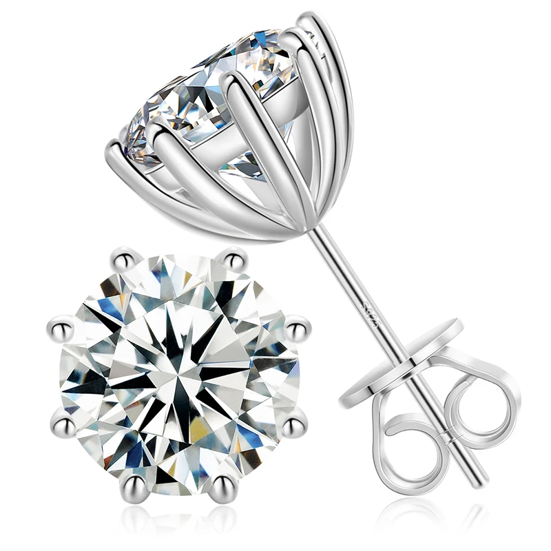 Kaufe Sterling Silber 100 % 925 Ohrringe Für Frauen, Zertifizierter Moissanit, D-Farbe, Oval, Brillant, Ei-Diamant, Luxus-Ohrstecker, Schmuck, Geschenk Zum Preis Ab 27