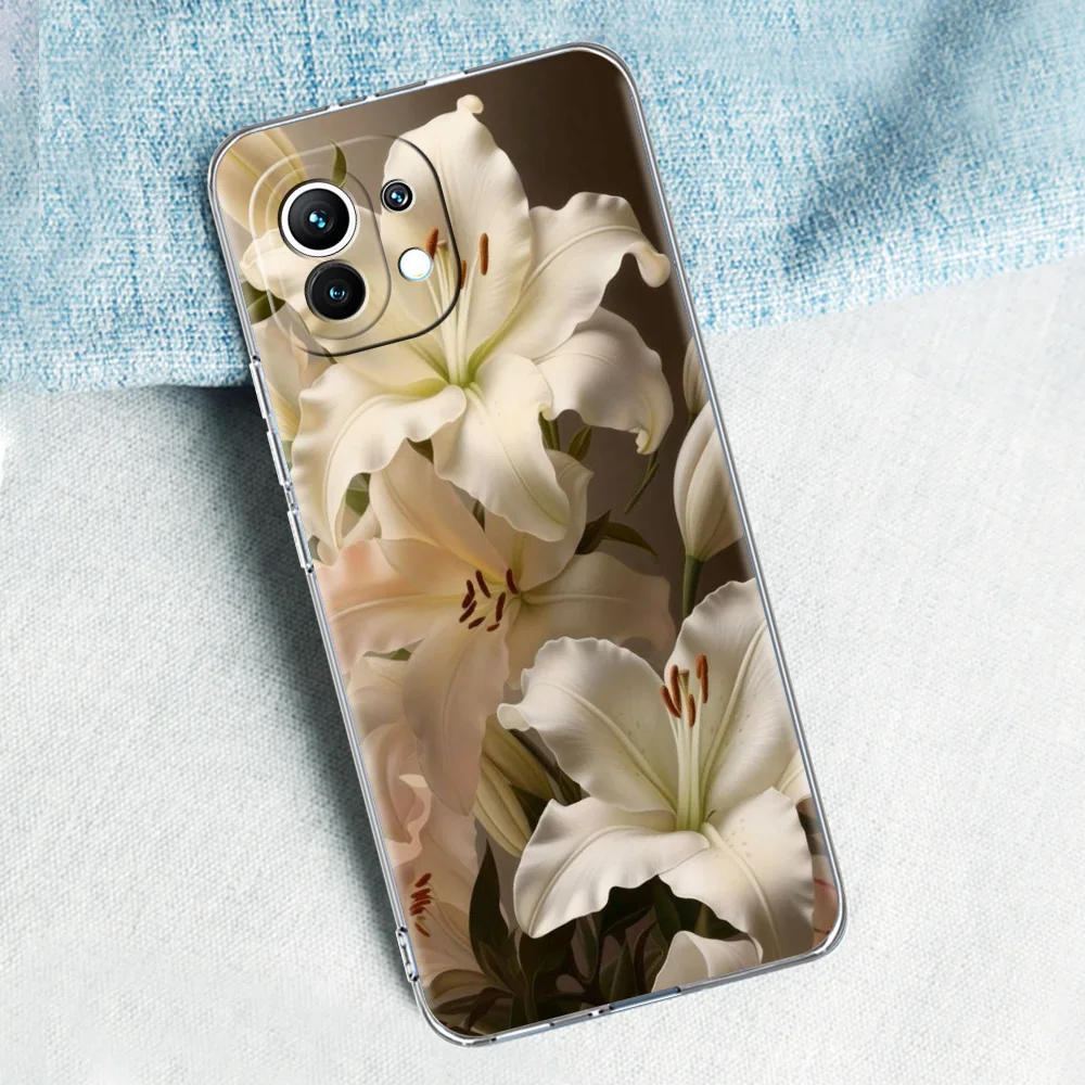 Elegant Lily Flower Print Phone Case Cover