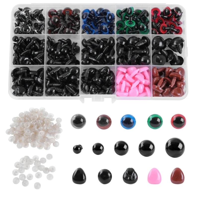

F19F Safety Eye 560PCS Plastic Craft Stuffed Eye with Washers for Doll Toy