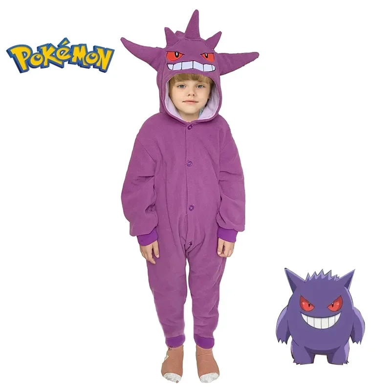 Gengar Tutina Per Bambini Pokemon Costume Cosplay Halloween Kigurumis Bambini Full Body Pijama Natale Anime Pigiama Intero