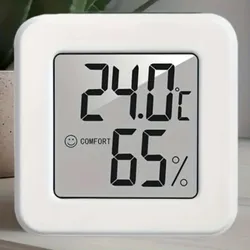 Compact Digital Indoor Thermometer and Hygrometer for Accurate Climate Monitoring (WHITE)