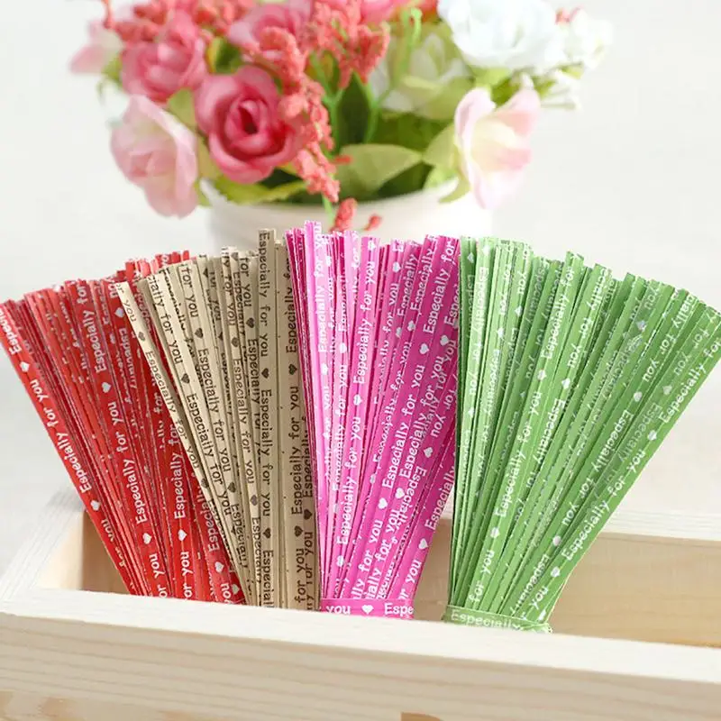 

Gift Wraps Twisted Wrap Ties Multiple Colors Satin Ties Party Wedding Bakery Bowknot Sealing Wire For Party Decoration