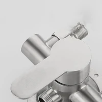 ก๊อกน้ำฝักบัวสแตนเลสแบบผสมน้ำร้อนน้ำเย็น G1/2 นิ้ว ติดผนัง พร้อมมือจับโลหะ วาล์วน้ำก๊อกน้ำฝักบัว 5