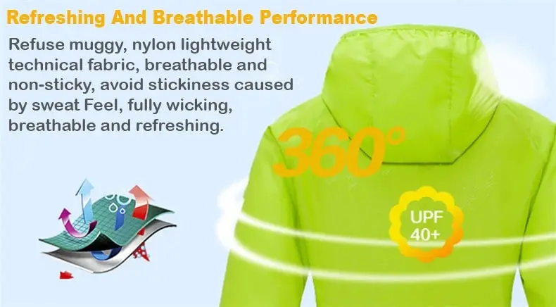 LNGXO Männer Frauen Wasserdichte Jacke Schnell Trocknend Wandern Camping Windjacke Unisex Trekking Angeln Regen Mantel Outdoor Anti UV Kleidung – Detail 8