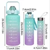 300ml/750ml/2L Water Bottle Motivational Sport Water Bottle Leakproof Bottles Drinking Outdoor Travel Gym Fitness Jugs 3