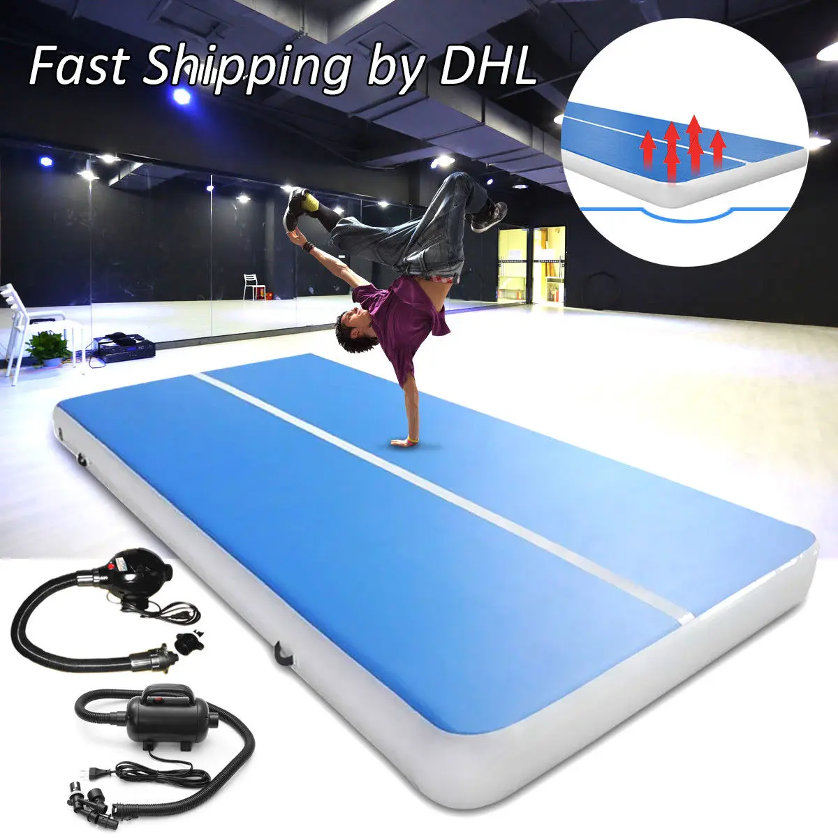 6x2x0.2m Air Track Inflatable Gymnastics Mattress Gym Tumble Airtrack Floor Tumbling Air Track For Sale 4