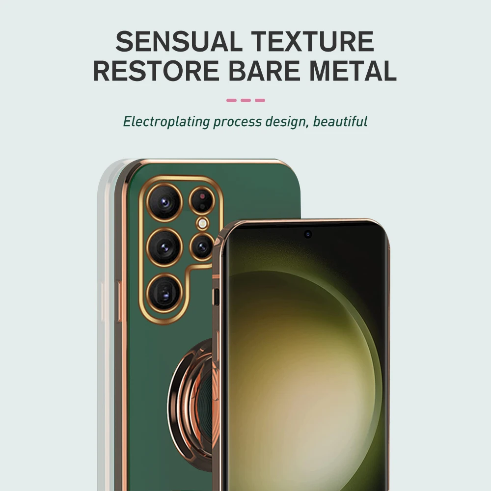 Automontierte magnetische Saughülle für Samsung Galaxy S23+ 5G Ringhalter Rückseite Samsun S24 Ultra S23 Plus_voghion.com