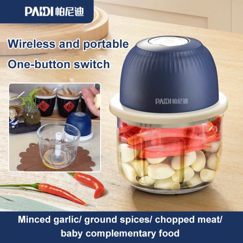 Wireless Electric Food processor Mini Electric Garlic Pounder Wireless