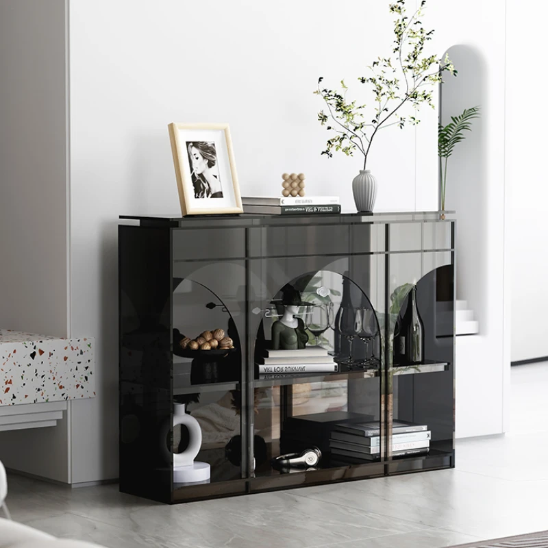 Italian Style Light Luxury Entrance Cabinet Modern Minimalist Living Room French Hallway Table-Side Cabinet Storage Rack