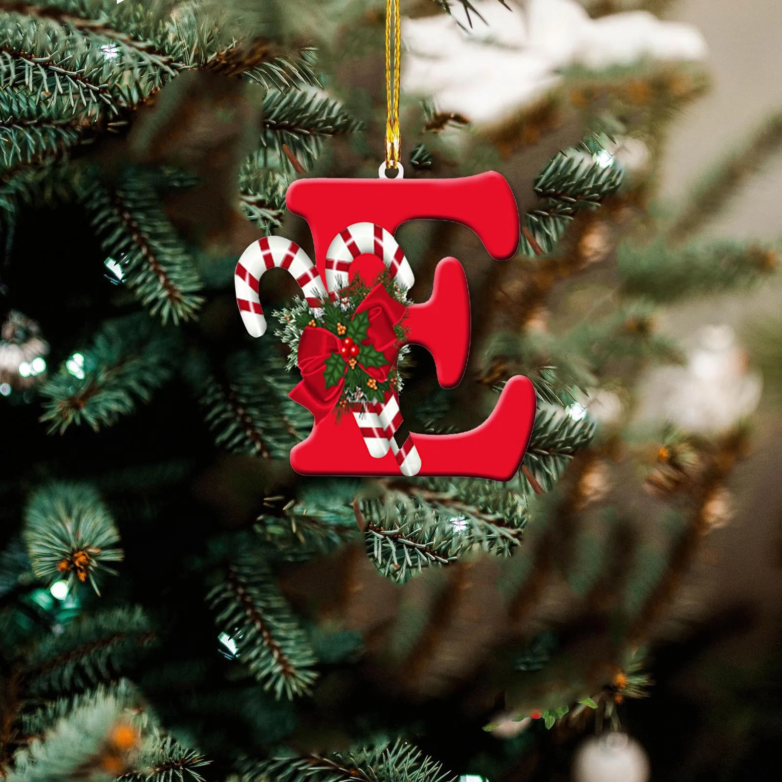 thumbnail image 1 of Nuevo colgante navideño de acrílico con 26 letras, adorno para árbol de Navidad, accesorios, decoraciones de carámbanos grandes, 1 of 5