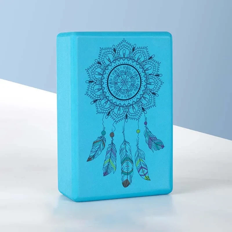 Yoga Block Premium Eva Foam Single-Sided With Pattern 1 Pc Stretching Aid For Yoga Pilates Gym Fitness Meditation Equipment