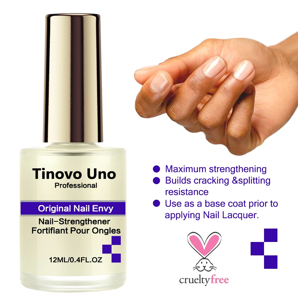 Nail Strengthener Tinovo Uno Orignal Nail Strengthener 12ml Keratin Nail Ridge Filler Base Oil Hardener for Repair Brittle Damaged Nails Manicure
