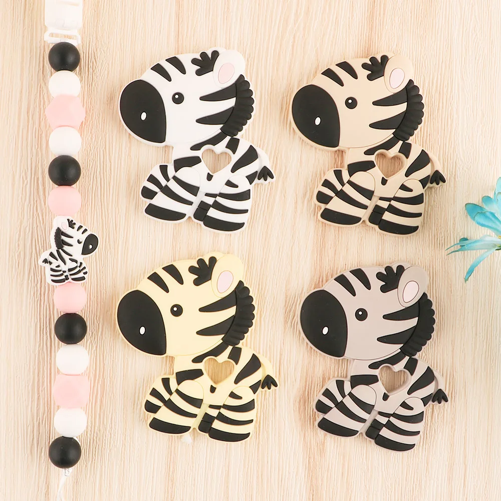 Kovict Zebra Silicone Teether Rodent Food Grade Silicone Chewable Teething Beads DIY Pacifier Chain Accessories Baby Toys 7 S04c16f9f610d4658b7522d4b3673c0c95