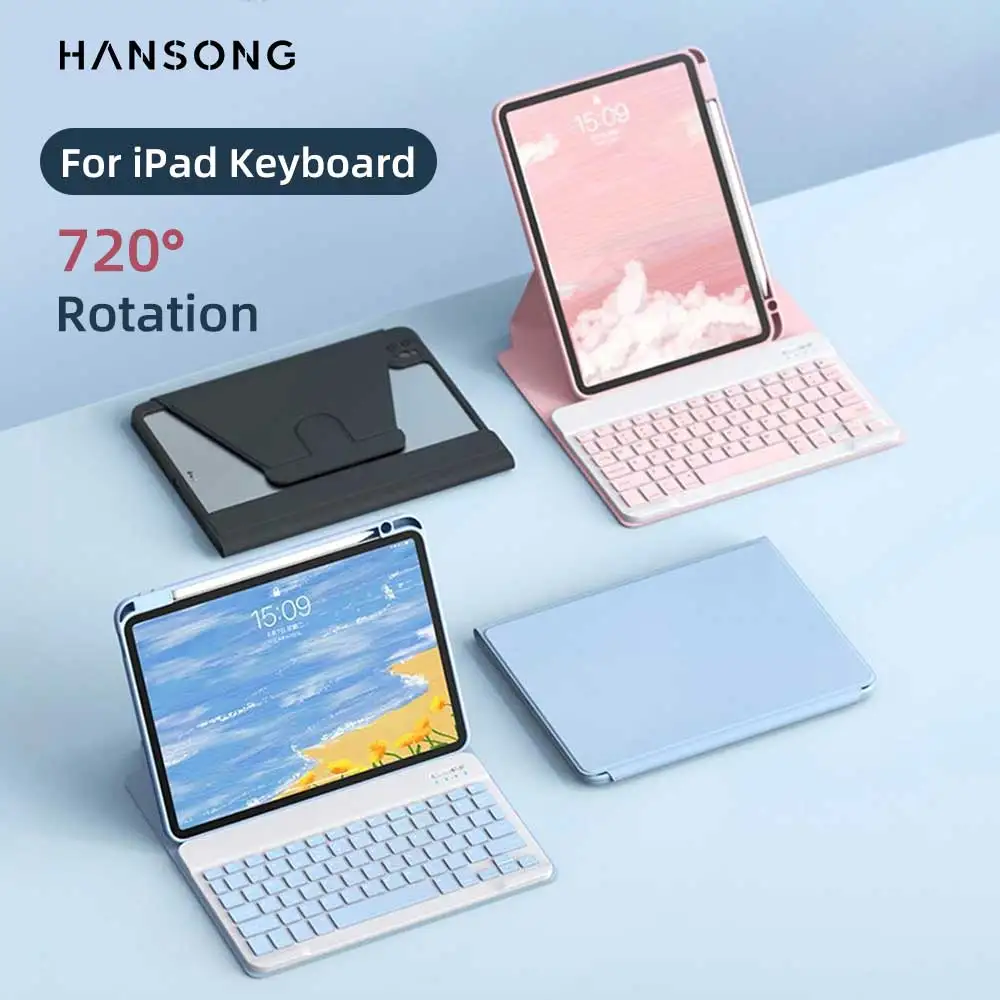 Premium Magnetic Keyboard Case with Transparent Cover and Mouse