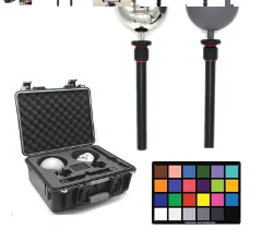 Set Di Oggetti Di Scena Fotografici 25Cm Hdri Vfx Ball Chrome Grey Balls Con Colorchecker