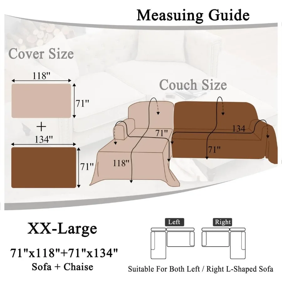 Boho Couch Covers for Sectional Sofa 2 Piece Thick Chenille L Shape Sofa Cover Washable Reversible Couch Cover Blanket Sofa Sli