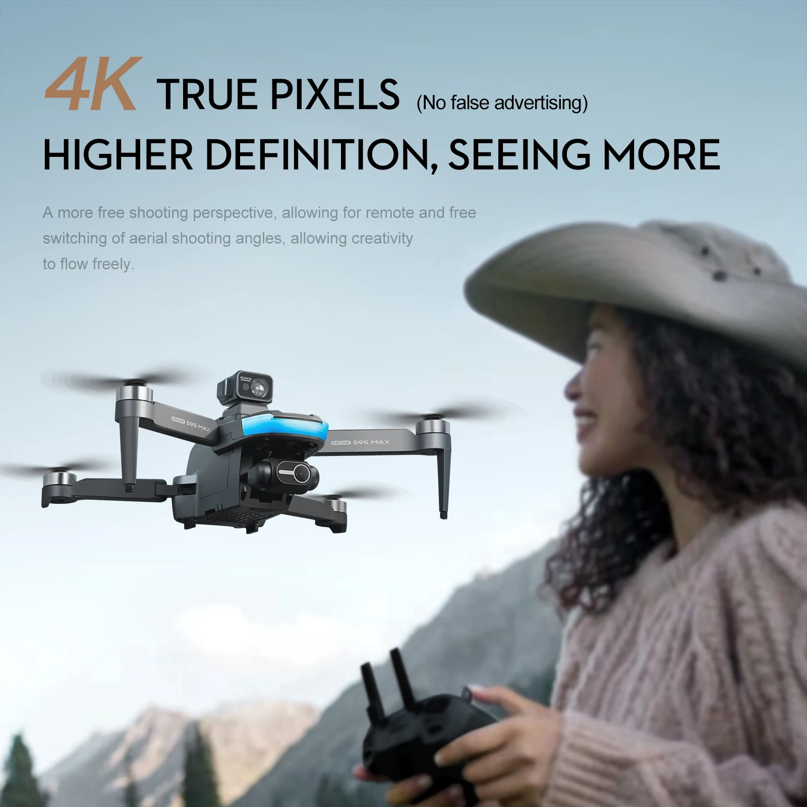 2024 S9S 드론 360 ° 레이저 장애물 회피 브러시리스 모터, 4K 고화질 듀얼 카메라 GPS, 전문 드론으로 복귀