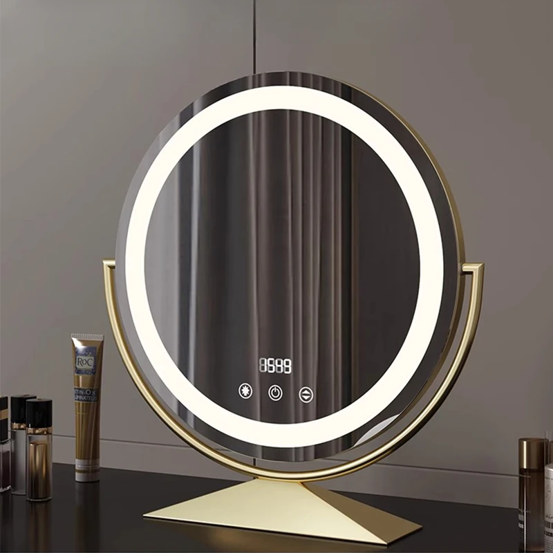 

Round Led Decorative Mirrors Aesthetic Makeup Standing Decorative Mirrors Dressing Table Dekoracyjne Lustra Room Decor BL50DM