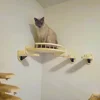 4 Pieces Cat Wall Mounted Shelves Set Corner Observation Platform with Small Jumping Platform for Kitten Climbing and Sleeping 3