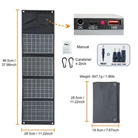 Panneau solaire Leaorld 120W, chargeur de batterie 12V, chargeur solaire rapide pliable QC3.0 PD3.0 pour téléphone, pinces, station d'alimentation, camping-cars, camping 5